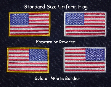 Standard 2" X 3 ½" Forward or Reverse American Flag